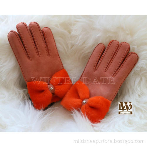 Merino sheepskin/lamb/shearling ladies'glove